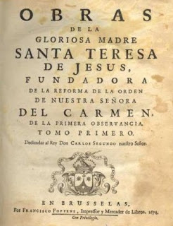 Edición Obras de la Santa Teresa de Jesús1674. - Poesia Online